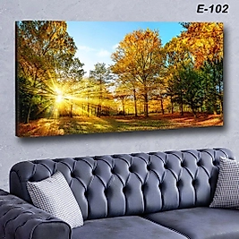 MERCAN MOBİLYA  VE AKSESUAR ,   130*70 AĞAÇ ARASI GÜNEŞ KANVAS TABLO