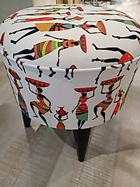 MERCAN MOBİLYA VE AKSESUAR, PUF,RENKLİ ,EKOSE DESENLI,DEKORATİF,PLASTİK AYAK,45CM/40 CM