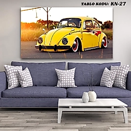 MERCAN MOBİLYA AKSESUAR ,70*130 ,CLASİC  ARABA ,KANVAS TABLO,SARI