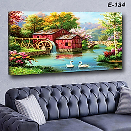 MERCAN MOBİLYA  VE AKSESUAR ,   130*70KUĞU LU MANZARA   KANVAS TABLO