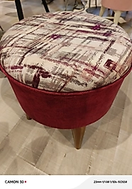 MERCAN MOBİLYA VE AKSESUAR, PUF,RENKLİ ,EKOSE DESENLI,DEKORATİF,PLASTİK AYAK,45CM/40 CM