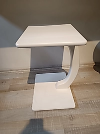 MERCAN MOBİLYA TEKERLEKLİ BEYAZ LACE DİKDÖRTGEN C SEHPA