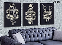 MERCAN MOBİLYA  VE AKSESUAR ,40*60 ÜÇLÜ BERBER   KANVAS TABLO