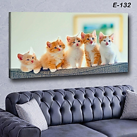 MERCAN MOBİLYA  VE AKSESUAR ,   130*70   KÜÇÜK KEDİ YAVRULATR   KANVAS TABLO