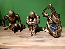 MERCAN MOBİLYA AKSESUAR,3 LU SPORCU ADAM , Polyester Dekoratif Biblo, hediyelik eşya