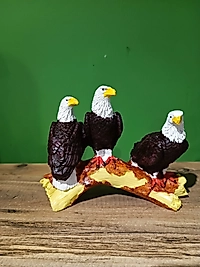 MERCAN MOBİLYA AKSESUAR, AGAÇ DALINDA ÜÇLÜ KARTAL  , Polyester Dekoratif Biblo, hediyelik eşya