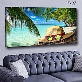 MERCAN MOBİLYA  VE AKSESUAR ,   130*70 DENİZ ŞAPKA GÖZLÜK KANVAS TABLO