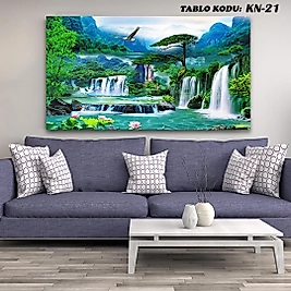 MERCAN MOBİLYA AKSESUAR ,70*130 ,KANVAS TABLO, ŞELALE,AKARSU,YEŞİLLİK