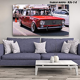 MERCAN MOBİLYA AKSESUAR ,70*130 ,KANVAS TABLO, ESKİ KIRMIZI ARABA