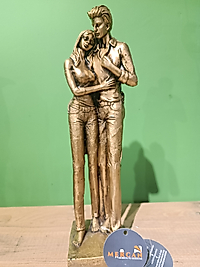 MERCAN MOBİLYA AKSESUARAyakta iki sevgili Gold, Polyester Dekoratif Maske Biblo, Gold Dekor, Yeni Yıl Hediyesi