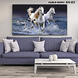 MERCAN MOBİLYA AKSESUAR ,70*130 , DENİZ İÇİNDE ATLAR KANVAS TABLO