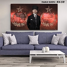 MERCAN MOBİLYA  VE AKSESUAR , 130*70  ATATÜRK KANVAS TABLO