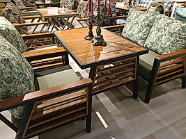 MERCAN MOBİLYA ÇAYSETİ BAHÇE BALKON OTURMA TAKIMI+2+1+1+2 PUF+2 KIRLENT+ MASA