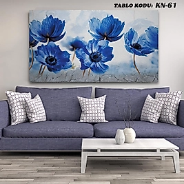 MERCAN MOBİLYA AKSESUAR ,70*130 , MAVİ ÇİÇEKLER KANVAS TABLO