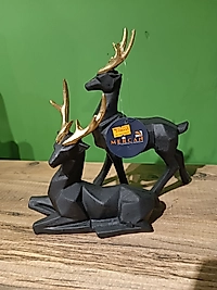 MERCAN MOBİLYA AKSESUAR,İKİLİ SİYAH GEYİK , Polyester Dekoratif Biblo, hediyelik eşya