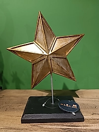 MERCAN MOBİLYA AKSESUAR,Yıldız biblo,Gold, Polyester Dekoratif Maske Biblo, Gold Dekor, Yeni Yıl Hediyesi