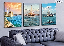 MERCAN MOBİLYA  VE AKSESUAR ,40*60 CAMİ KIZKULESİ GEMİ   KANVAS TABLO