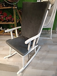 MERCAN MOBİLYA AHŞAP GÜRGEN LACE BEYAZ SALLANIR SANDALYE