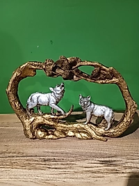 MERCAN MOBİLYA AKSESUAR,KURT, Polyester koratif Biblo, hediyelik eşya 19 CM