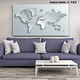MERCAN MOBİLYA  VE AKSESUAR ,   130*70 DÜNYA HARİTASI  KANVAS TABLO