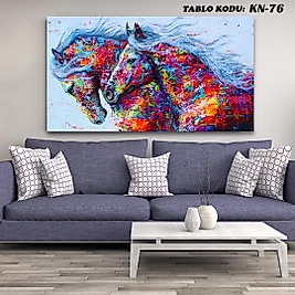 MERCAN MOBİLYA VE AKSESUAR ,70*130 RENKLİ ATLAR  KANVAS TABLO