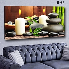 MERCAN MOBİLYA  VE AKSESUAR , 130*70  TAŞLI MUMLU  KANVAS TABLO