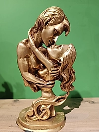 MERCAN MOBİLYA AKSESUAR,Sevgili aşıklar  kol kala Gold, Polyester Dekoratif Maske Biblo, Gold Dekor, Yeni Yıl Hediyesi