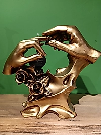 MERCAN MOBİLYA AKSESUAR,EL POLYESTER , Gold, Polyester Dekoratif Maske Biblo, Gold Dekor, Yeni Yıl Hediyesi  25 cm