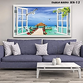 MERCAN MOBİLYA AKSESUAR ,70*130 ,KANVAS TABLO, MANZARA ,PENCERE İÇİ MANZARA
